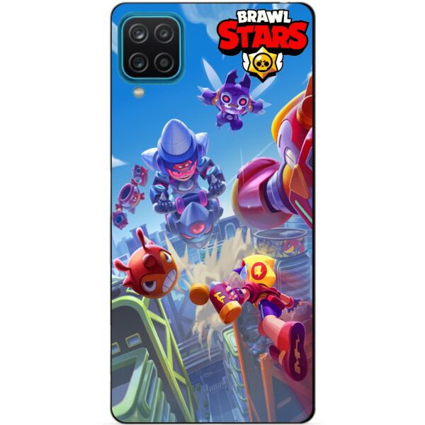 

Силиконовый бампер чехол Candy для Samsung A12 Лето с монстрами Brawl Stars