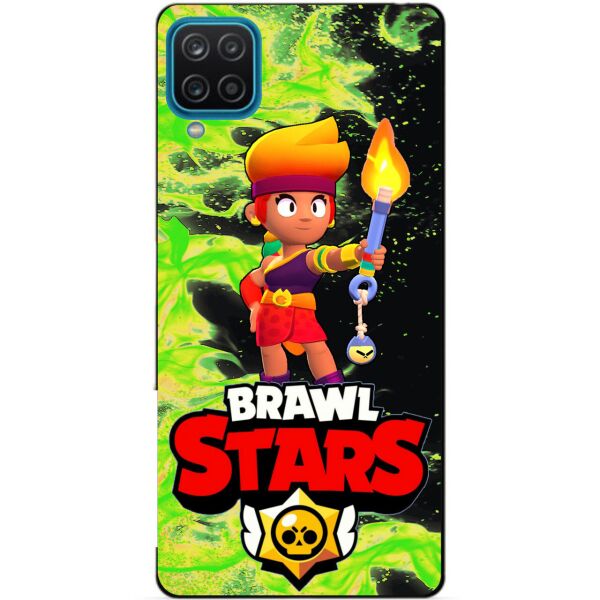 

Силиконовый бампер чехол Candy для Samsung A12 с Героем Brawl Stars Амбер