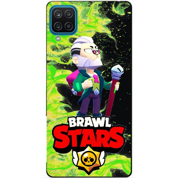 

Силиконовый бампер чехол Candy для Samsung A12 с Героем Brawl Stars Байрон