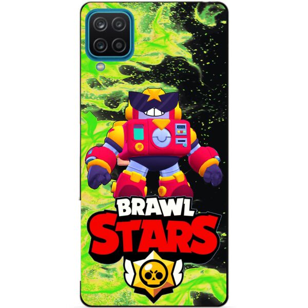 

Силиконовый бампер чехол Candy для Samsung A12 с Героем Brawl Stars Вольт