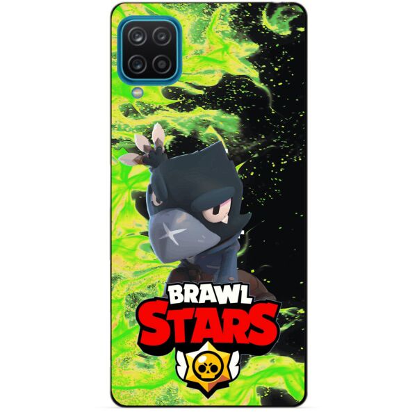 

Силиконовый бампер чехол Candy для Samsung A12 с Героем Brawl Stars Ворон