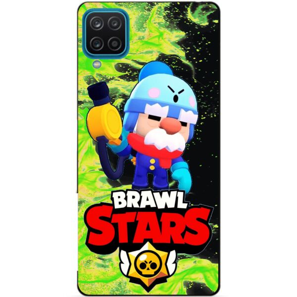 

Силиконовый бампер чехол Candy для Samsung A12 с Героем Brawl Stars Гейл