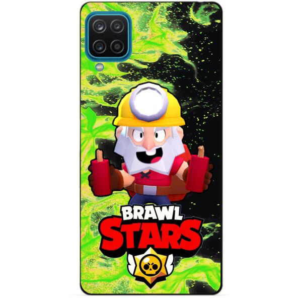 

Силиконовый бампер чехол Candy для Samsung A12 с Героем Brawl Stars Динамайк