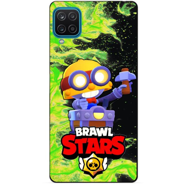 

Силиконовый бампер чехол Candy для Samsung A12 с Героем Brawl Stars Карл