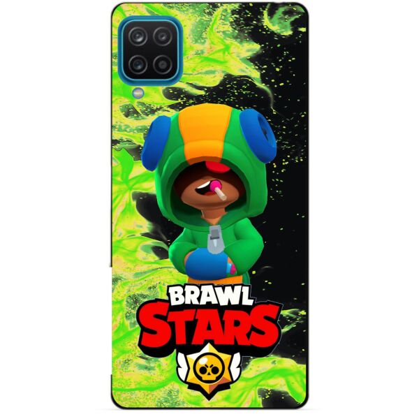 

Силиконовый бампер чехол Candy для Samsung A12 с Героем Brawl Stars Леон