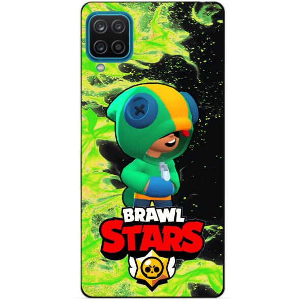 

Силиконовый бампер чехол Candy для Samsung A12 с Героем Brawl Stars Леон Brawl