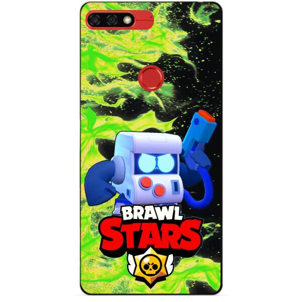 

Силиконовый бампер чехол Candy для Huawei Honor 7c Pro с героем Brawl Stars 8-Бит