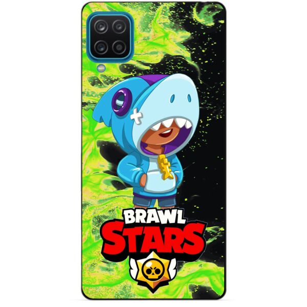 

Силиконовый бампер чехол Candy для Samsung A12 с Героем Brawl Stars Леон акула
