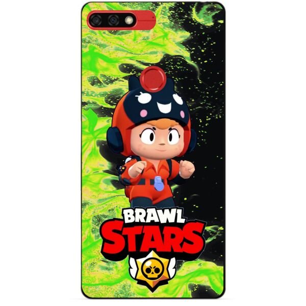 

Силиконовый бампер чехол Candy для Huawei Honor 7c Pro с героем Brawl Stars Беа снайпер