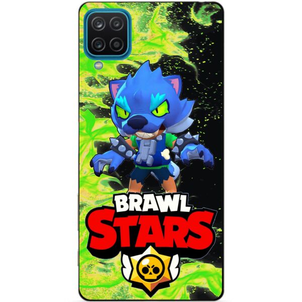 

Силиконовый бампер чехол Candy для Samsung A12 с Героем Brawl Stars Леон оборотень