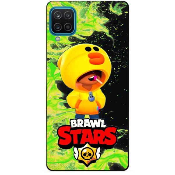 

Силиконовый бампер чехол Candy для Samsung A12 с Героем Brawl Stars Леон утка
