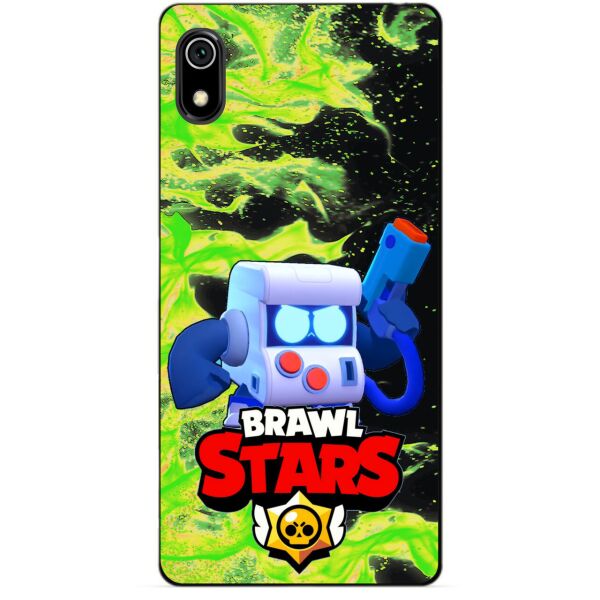 

Силиконовый бампер чехол Candy для Xiaomi Redmi 7a с Героем Brawl Stars 8-Бит