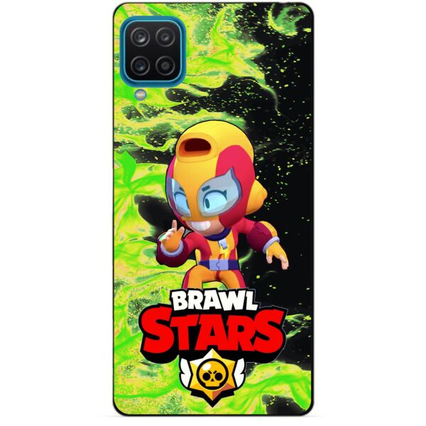 

Силиконовый бампер чехол Candy для Samsung A12 с Героем Brawl Stars Макс
