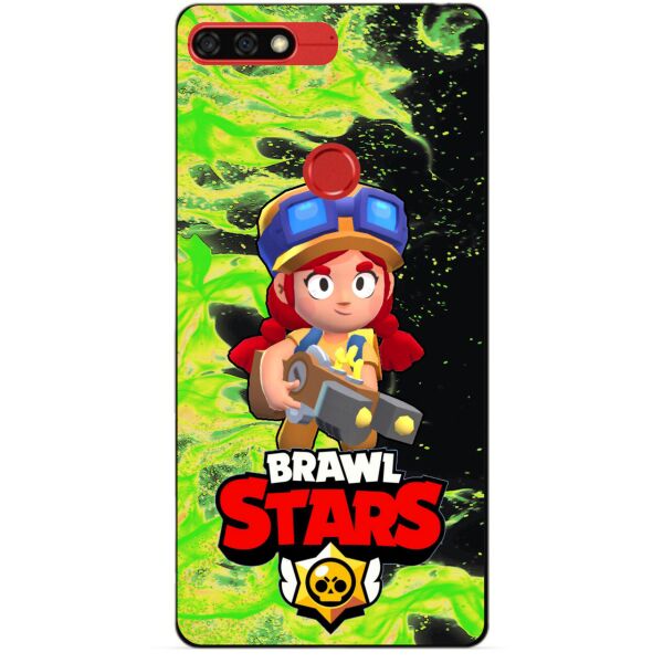 

Силиконовый бампер чехол Candy для Huawei Honor 7c Pro с героем Brawl Stars Джесси