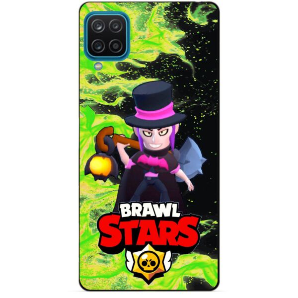 

Силиконовый бампер чехол Candy для Samsung A12 с Героем Brawl Stars Мортис