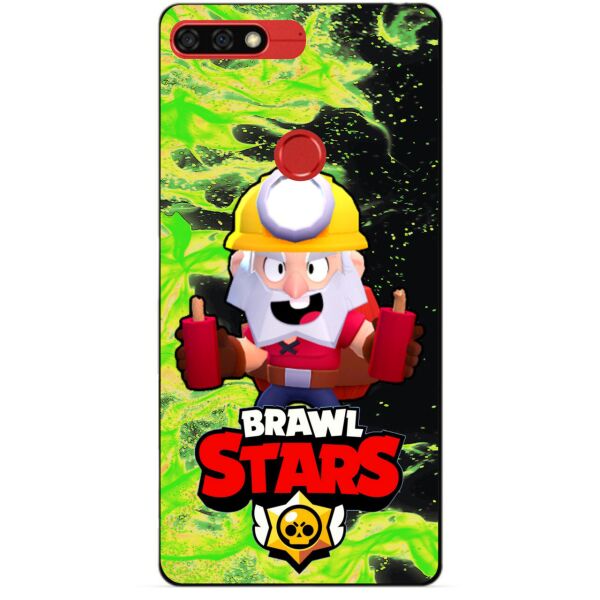 

Силиконовый бампер чехол Candy для Huawei Honor 7c Pro с героем Brawl Stars Динамайк