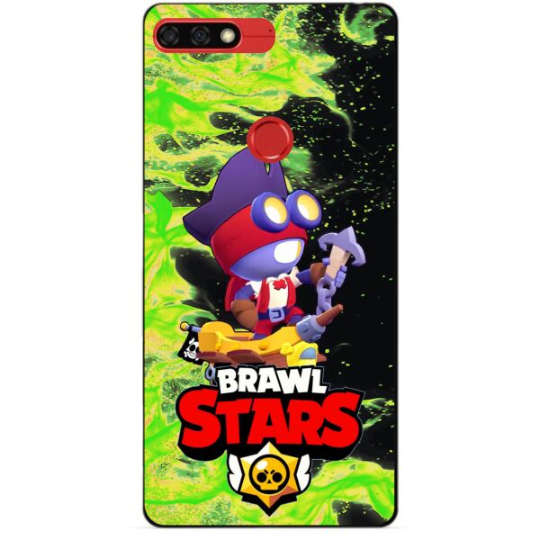 

Силиконовый бампер чехол Candy для Huawei Honor 7c Pro с героем Brawl Stars Карл пират