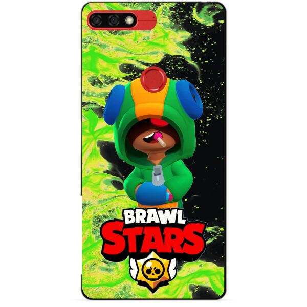 

Силиконовый бампер чехол Candy для Huawei Honor 7c Pro с героем Brawl Stars Леон