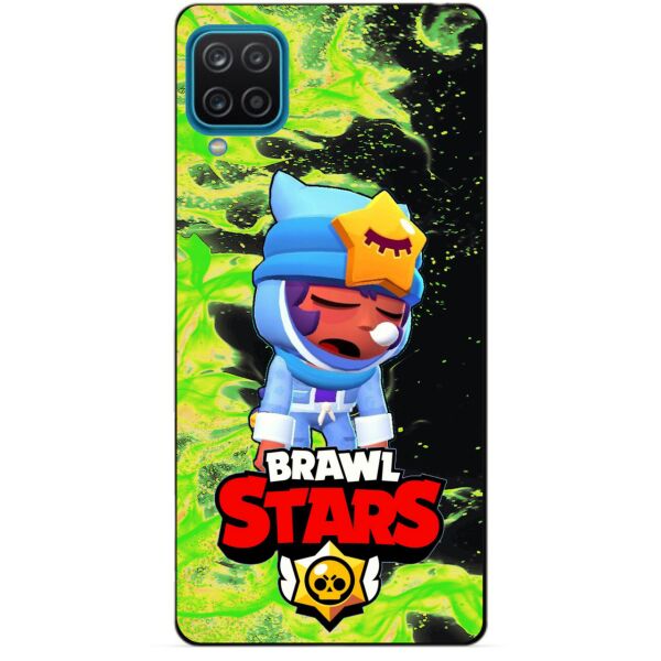 

Силиконовый бампер чехол Candy для Samsung A12 с Героем Brawl Stars Сонный Сэнди