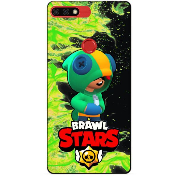 

Силиконовый бампер чехол Candy для Huawei Honor 7c Pro с героем Brawl Stars Леон Бравл
