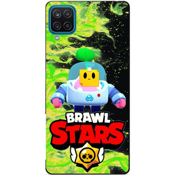 

Силиконовый бампер чехол Candy для Samsung A12 с Героем Brawl Stars Спраут