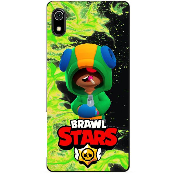 

Силиконовый бампер чехол Candy для Xiaomi Redmi 7a с Героем Brawl Stars Леон