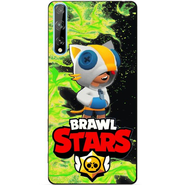 

Силиконовый чехол бампер Candy для Huawei P Smart S с Героем Бравл Старс Леон кот