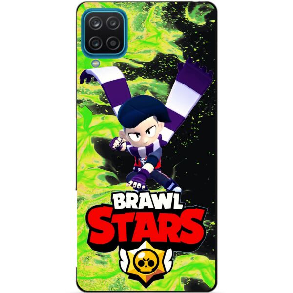 

Силиконовый бампер чехол Candy для Samsung A12 с Героем Brawl Stars Эдгар