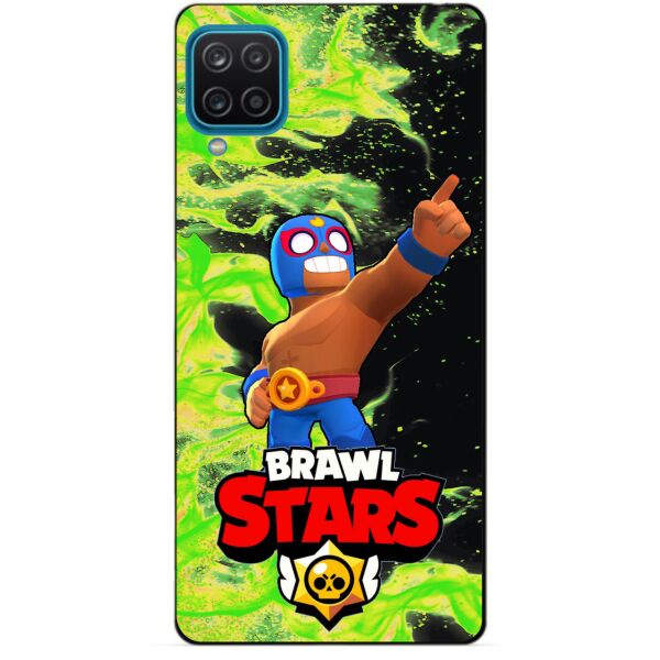 

Силиконовый бампер чехол Candy для Samsung A12 с Героем Brawl Stars Эль Примо
