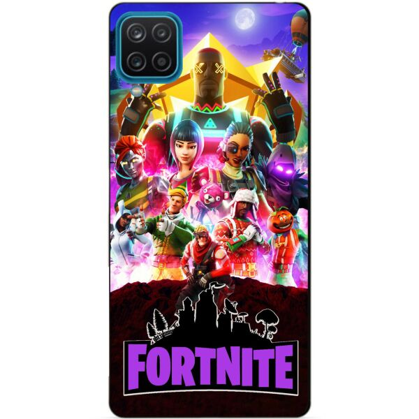 

Силиконовый бампер чехол Candy для Samsung A12 с рисунком Fortnite
