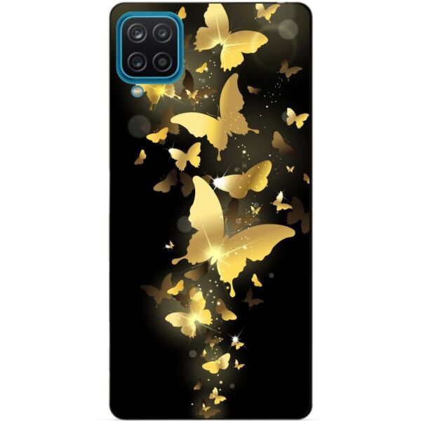

Силиконовый бампер чехол Candy для Samsung A12 с рисунком Золотые бабочки