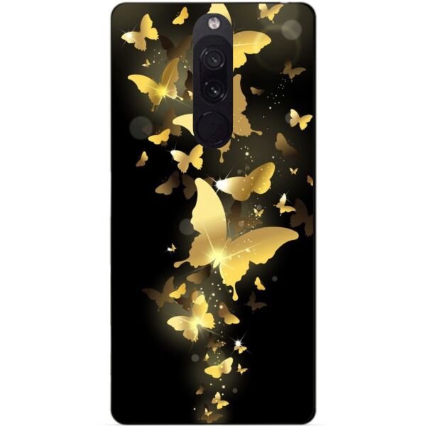 

Силиконовый бампер чехол Candy для Xiaomi Redmi 8 с рисунком Золотые бабочки