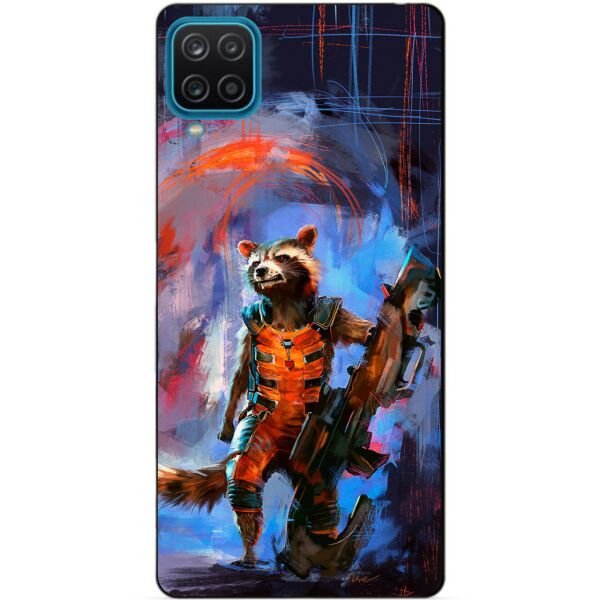 

Силиконовый бампер чехол Candy для Samsung A12 с рисунком Реактивный Енот