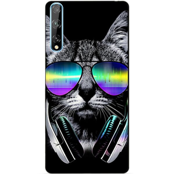 

Силиконовый чехол бампер Candy для Huawei P Smart S с рисунком Музыкальный кот