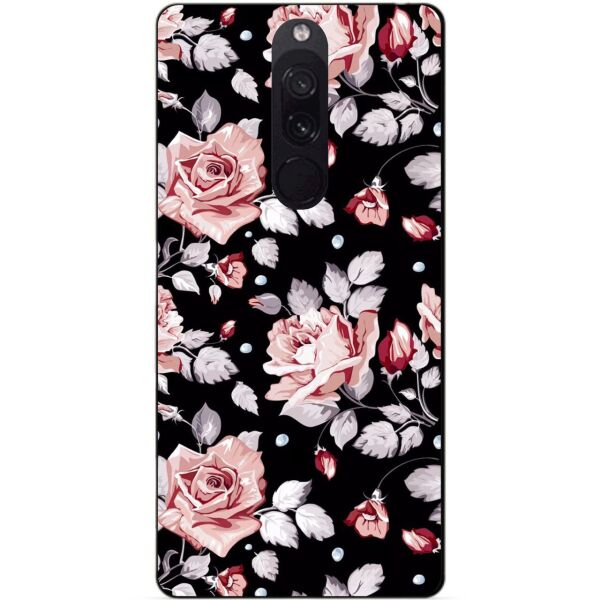 

Силиконовый бампер чехол Candy для Xiaomi Redmi 8 с рисунком Розы на черном