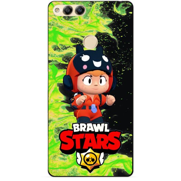 

Силиконовый бампер чехол Candy для Huawei Honor 7x с Героем Brawl Stars Беа снайпер
