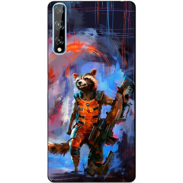 

Силиконовый чехол бампер Candy для Huawei P Smart S с рисунком Реактивный енот