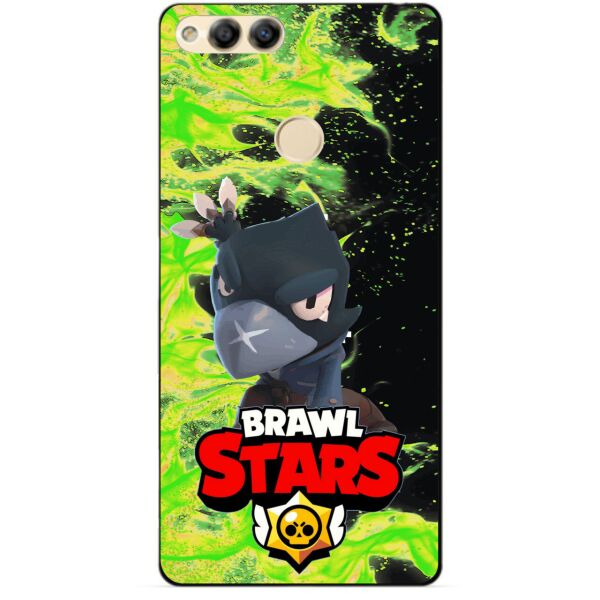 

Силиконовый бампер чехол Candy для Huawei Honor 7x с Героем Brawl Stars Ворон
