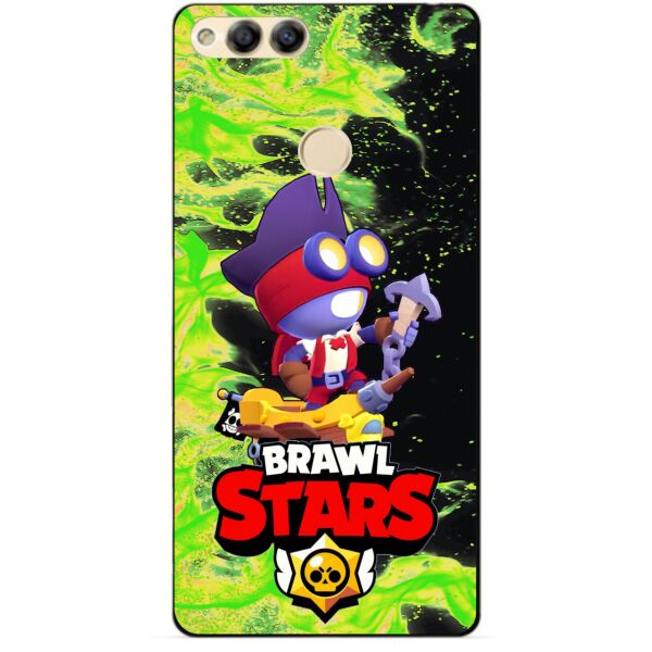 

Силиконовый бампер чехол Candy для Huawei Honor 7x с Героем Brawl Stars Карл пират