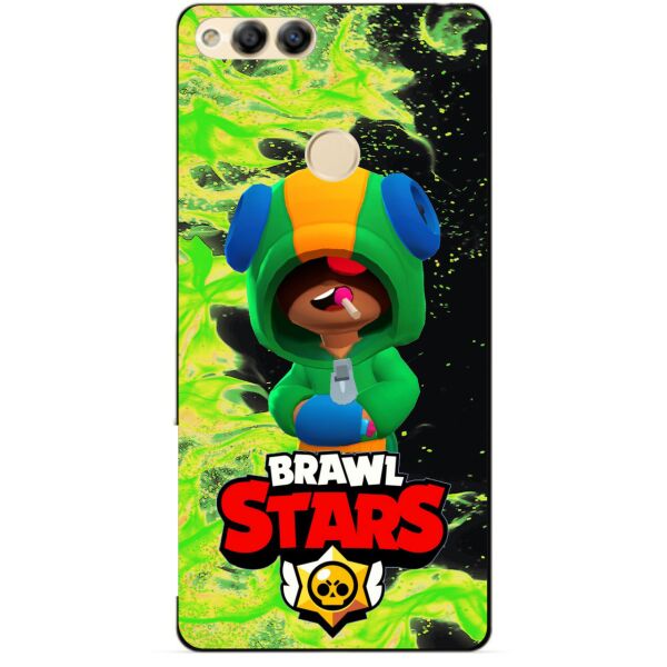 

Силиконовый бампер чехол Candy для Huawei Honor 7x с Героем Brawl Stars Леон