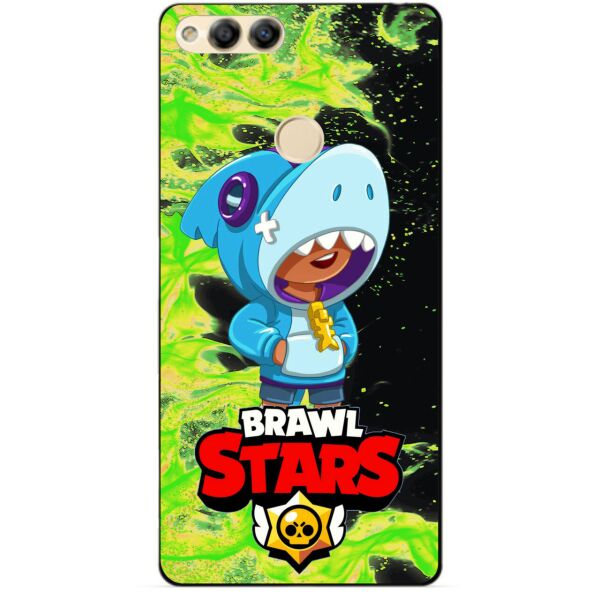 

Силиконовый бампер чехол Candy для Huawei Honor 7x с Героем Brawl Stars Леон акула