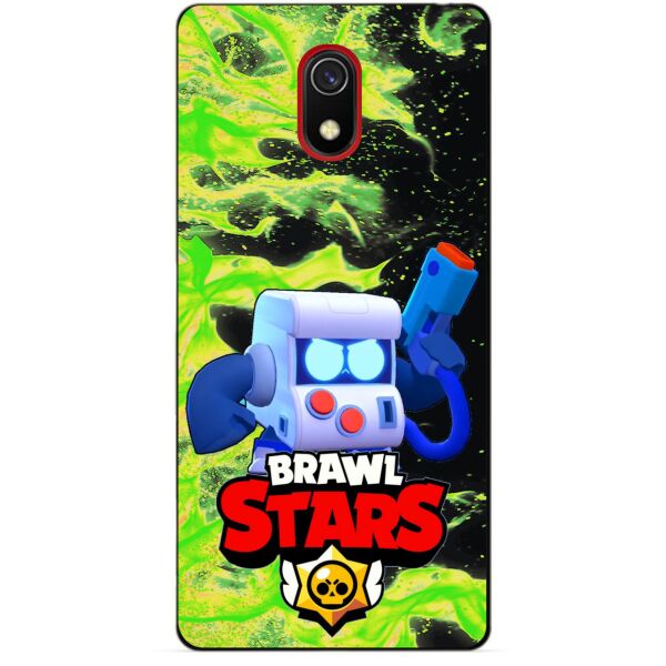 

Силиконовый бампер чехол Candy для Xiaomi Redmi 8a с Героем Brawl Stars 8-Бит