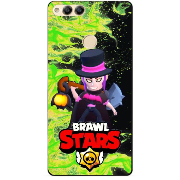 

Силиконовый бампер чехол Candy для Huawei Honor 7x с Героем Brawl Stars Мортис