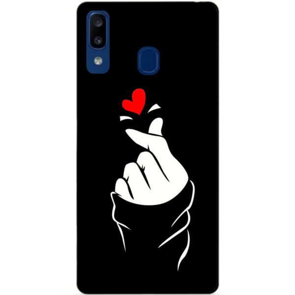 

Силиконовый бампер чехол Candy для Samsung A20 2019 Galaxy A205f с рисунком Знак любви