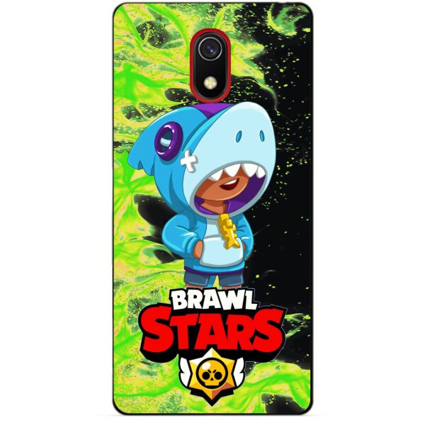 

Силиконовый бампер чехол Candy для Xiaomi Redmi 8a с Героем Brawl Stars Леон акула