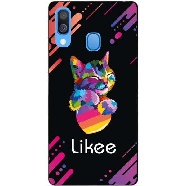 

Силиконовый бампер чехол Candy для Samsung A20 Galaxy A205F с рисунком Likee