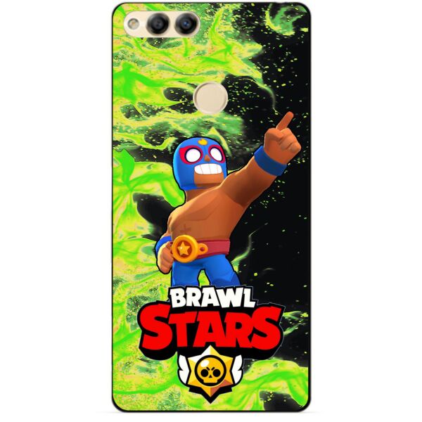 

Силиконовый бампер чехол Candy для Huawei Honor 7x с Героем Brawl Stars Эль Примо