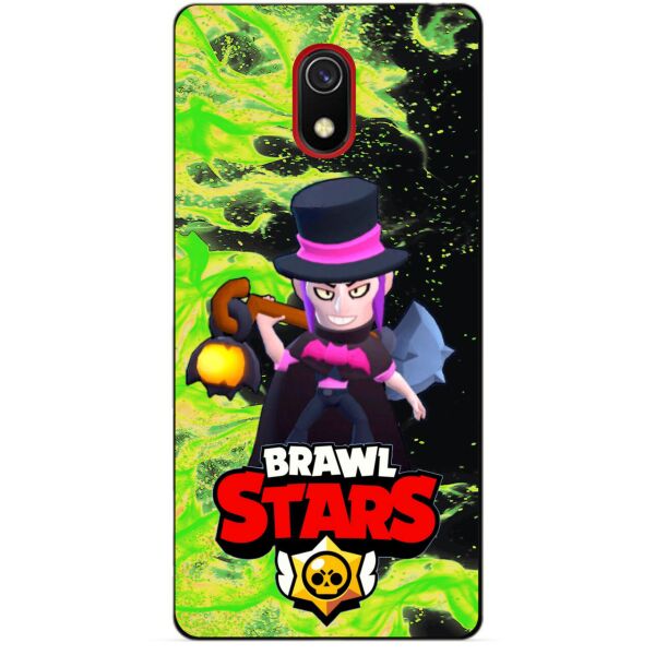 

Силиконовый бампер чехол Candy для Xiaomi Redmi 8a с Героем Brawl Stars Мортис