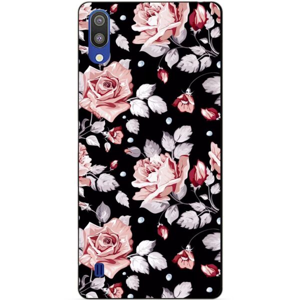 

Чехол силиконовый Candy для Samsung M10 2019 Galaxy M105f с рисунком Розы на черном фоне