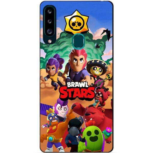 

Силиконовый бампер чехол Candy для Samsung A20s с рисунком Brawl Stars